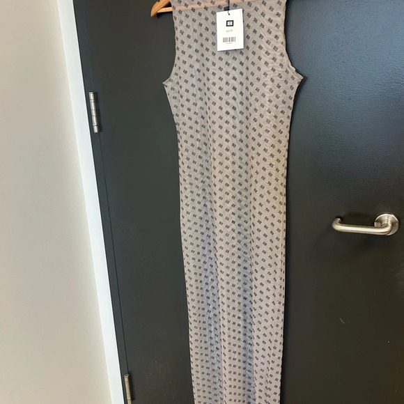 De Rococo M NWT completely sheer maxi Tan Sleeveless Dress - Picture 9 of 15